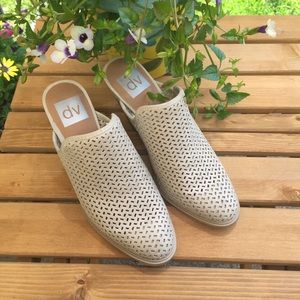 DV Dolce Vita Perforated Slip On Mules, size 6.5